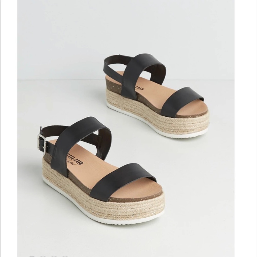 ModCloth Chelsea NWT Sand and Sea,‎ Please! Espadrille Sandal - Black